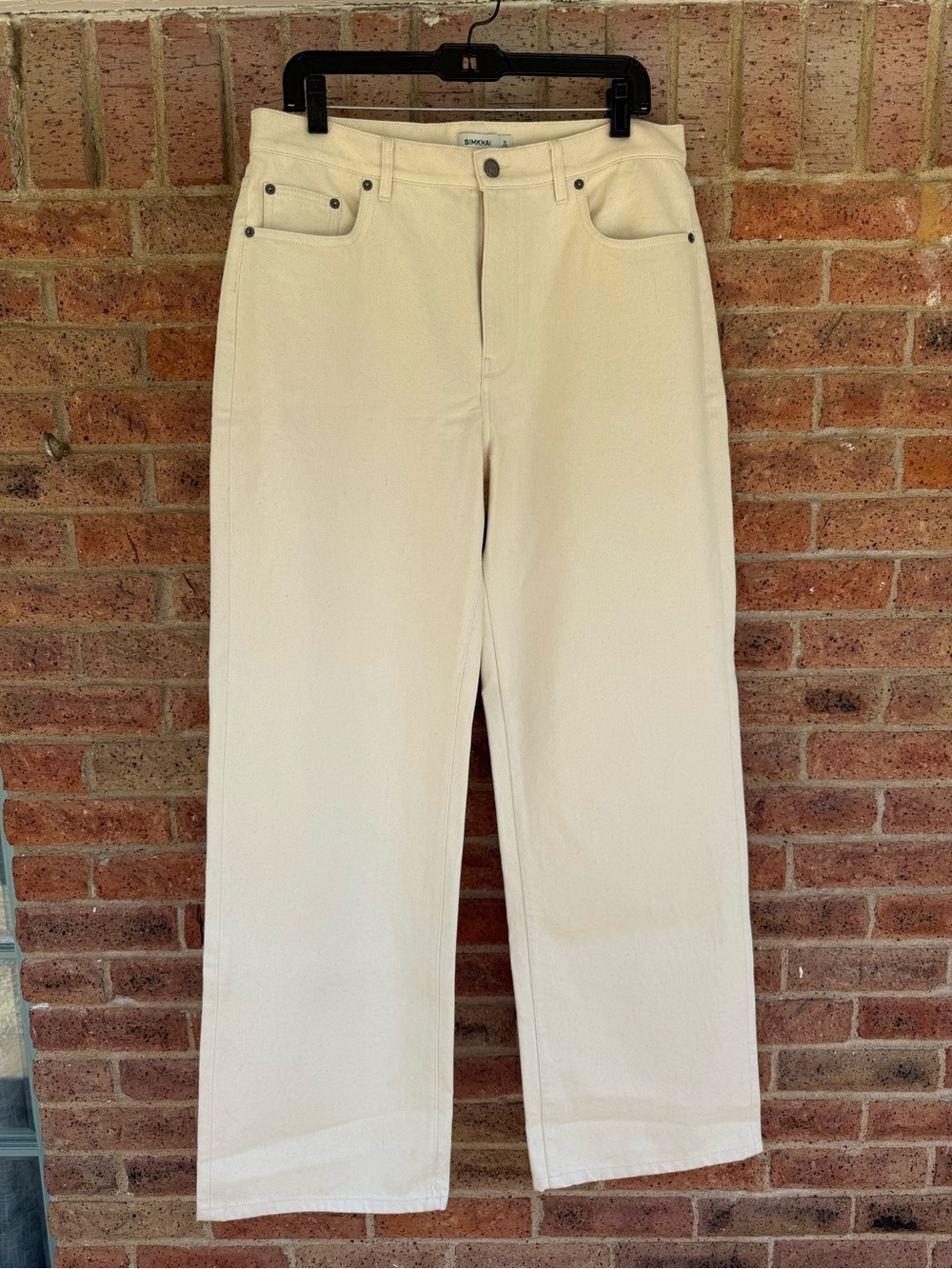 Mens Simkhai Cream Wide leg Jeans